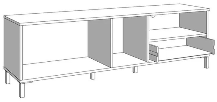 Έπιπλο Τηλεόρασης Coimbra 160 Artisan Oak - Μαύρο 160x41x50 εκ. 160x41x50 εκ.