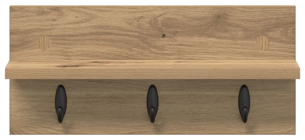 vidaXL Τοίχου Κρεμάστρα με ράφι Επιτοίχιο artisan δρυς 40 x 10.5 x 18 εκ