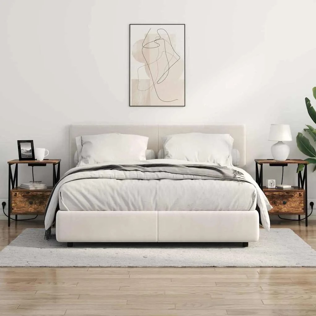 vidaXL Κομοδίνο Καπνιστή δρυς 41.5 x 40.5 x 55 εκ. Επεξεργασμένο ξύλο