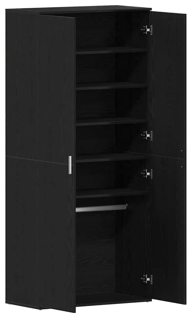 vidaXL Ντουλάπα Παπουτσιών Μαύρο 80 x 39 x 180 εκ Επεξεργασμένο ξύλο
