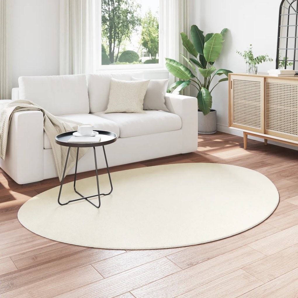 vidaXL Χαλί Κρεμ 120 x 170 cm Μαλλί