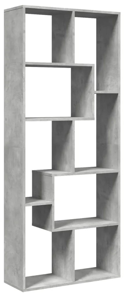 vidaXL Βιβλιοθήκη/Διαχωριστικό Χώρου Γκρι 67x25x161,5 εκ. Επεξ. Ξύλο