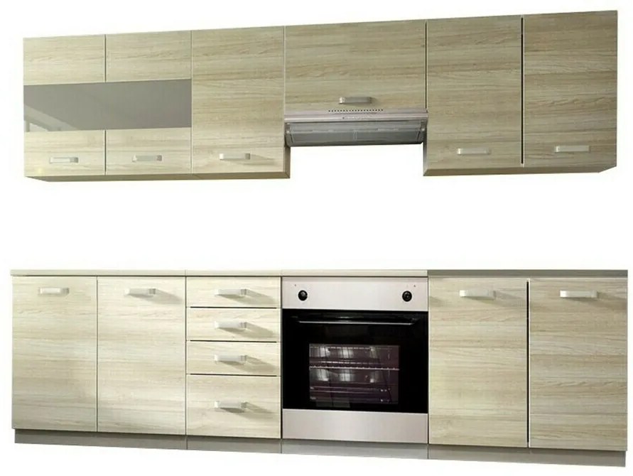 Σετ κουζίνας Tucson 165, 260x52cm, 140 kg, Πλαστικοποιημένη μοριοσανίδα | Epipla1.gr