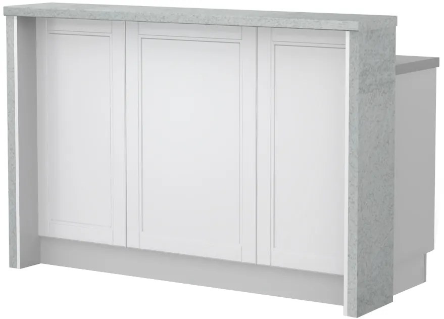 Πάγκος νησίδας Tahoma-Μήκος: 150 εκ.-Λευκό ματ-Chromix Silver - 159.00Χ31.00Χ106.00cm