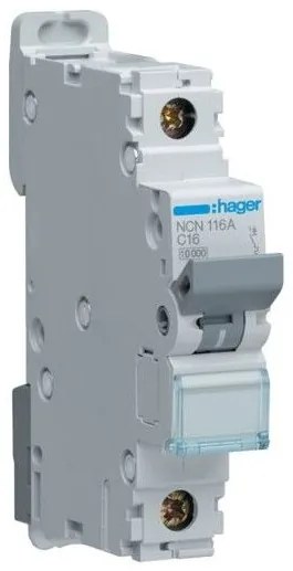 Αυτόματη ασφάλεια 6-63A 10kA καμπ. C μονοφασικό Hager NCN110A