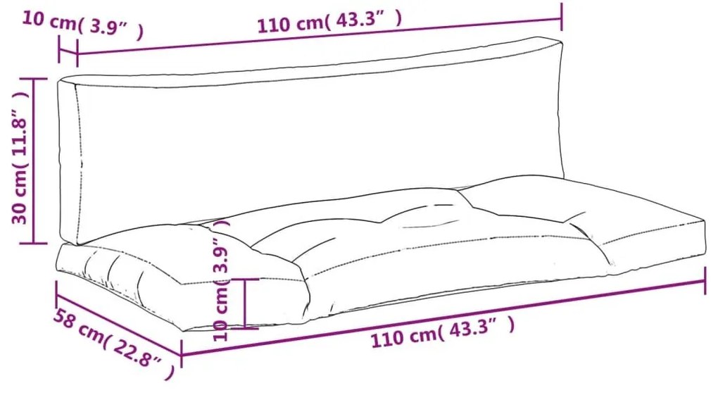 Μαξιλάρια Παλέτας 2 τεμ. Σχέδιο Φύλλων Υφασμάτινα - Πολύχρωμο