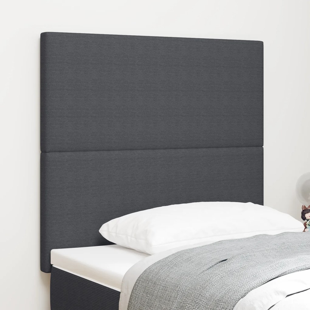 vidaXL LED Κεφαλάρι Σκοτεινό Γκρι 100 εκ Fabric Κορντούροι