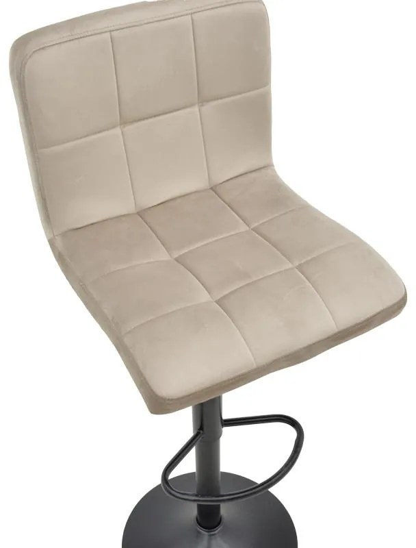 Σκαμπό μπαρ Remina πτυσσόμενο μπεζ βελούδο-βάση μαύρο μέταλλο 44x44x112εκ 2αδα 44x44x112 εκ.