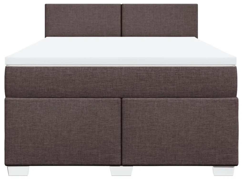 ΚΡΕΒΑΤΙ BOXSPRING ΜΕ ΣΤΡΩΜΑ ΣΚΟΥΡΟ ΚΑΦΕ 160X200 ΕΚ ΥΦΑΣΜΑΤΙΝΟ 3285935