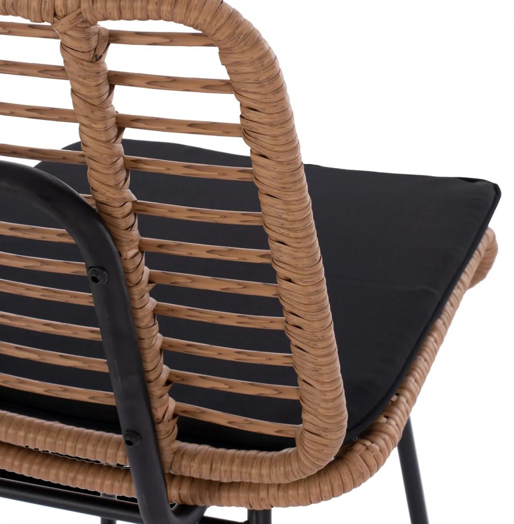 Σκαμπό μεταλλικό eddie με μαξιλάρι με wicker μπες 45x46.5x115Υ εκ. 45x46.5x115 εκ.