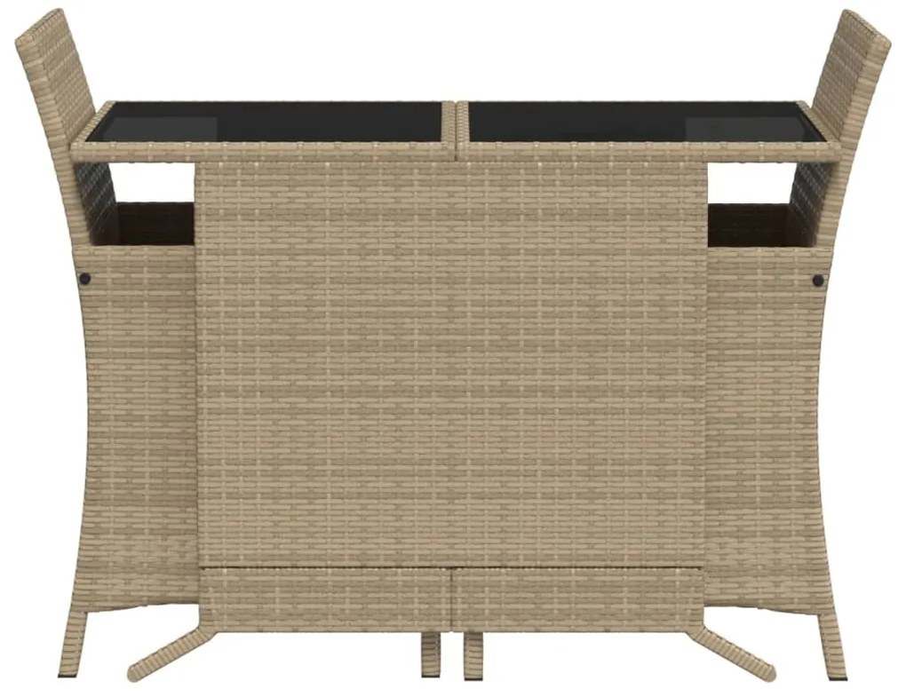 vidaXL Σετ Επίπλων Bistro 3 τεμ. Μικτό Μπεζ Συνθ. Ρατάν με Μαξιλάρια