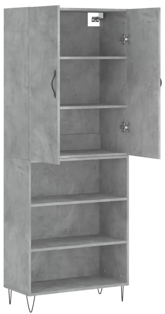 vidaXL Ντουλάπι Γκρι Σκυροδέματος 69,5x34x180 εκ. Επεξεργασμένο Ξύλο