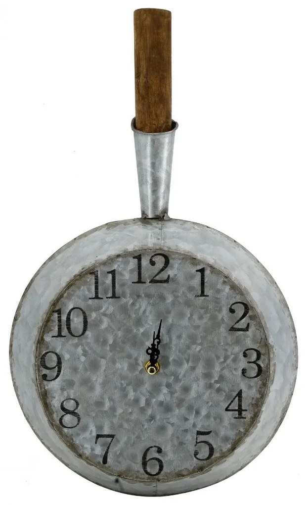 Artekko Clock Ρολόι Τοίχου Τηγάνι Μέταλλο Ξύλο Γαλβανιζέ (27x7.5x46)cm Artekko SA80178-DS