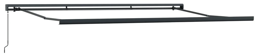 vidaXL Χειροκίνητη Ανασυρόμενη Τέντα Μαύρη 500x300 cm