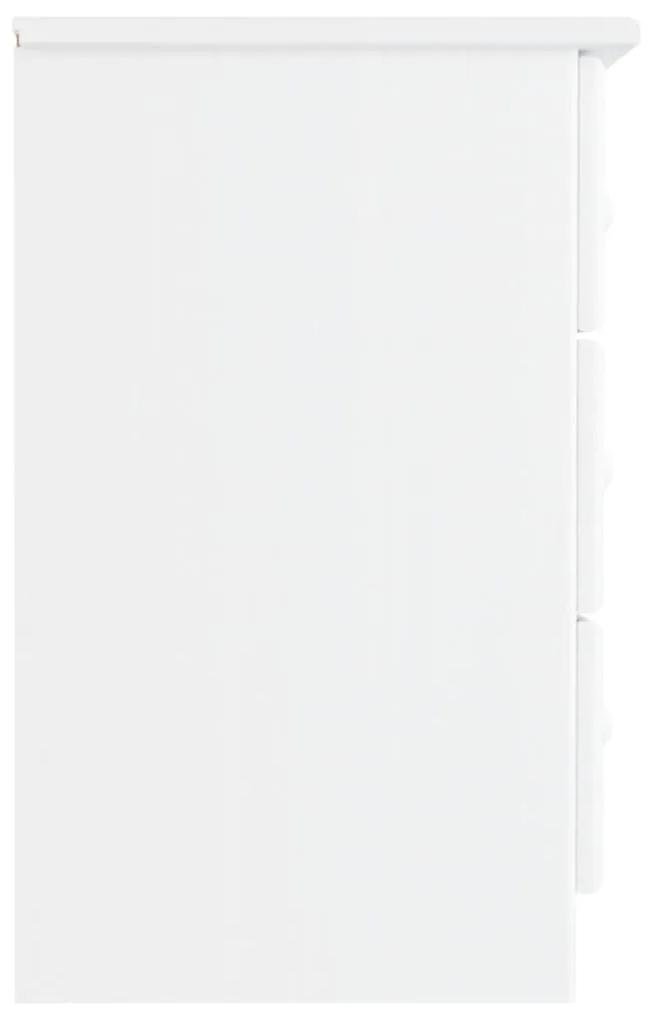 vidaXL Κομοδίνο ALTA Λευκό 41 x 35 x 55,5 εκ. από Μασίφ Ξύλο Πεύκου