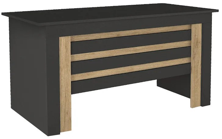 Γραφείο εργασίας Epito Megapap χρώμα ανθρακί - sepet oak 140x59,6x76,8εκ.
