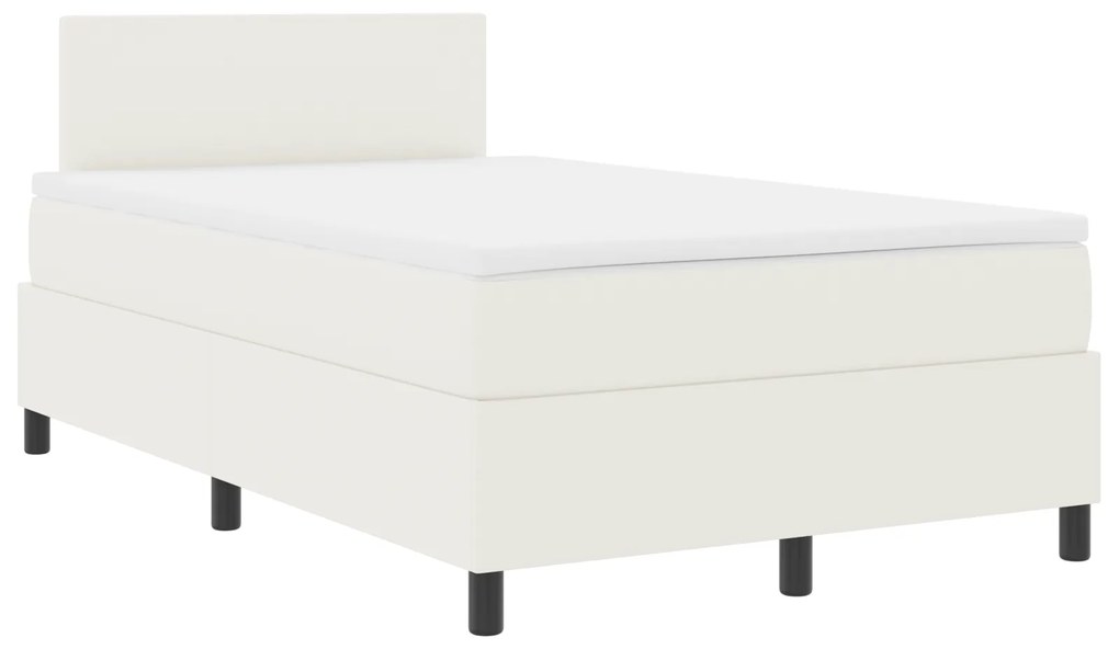 vidaXL Κρεβάτι με Σπαστή Βάση με Στρώμα & LED Λευκό 120x200 εκ Βελούδινο Ύφασμα