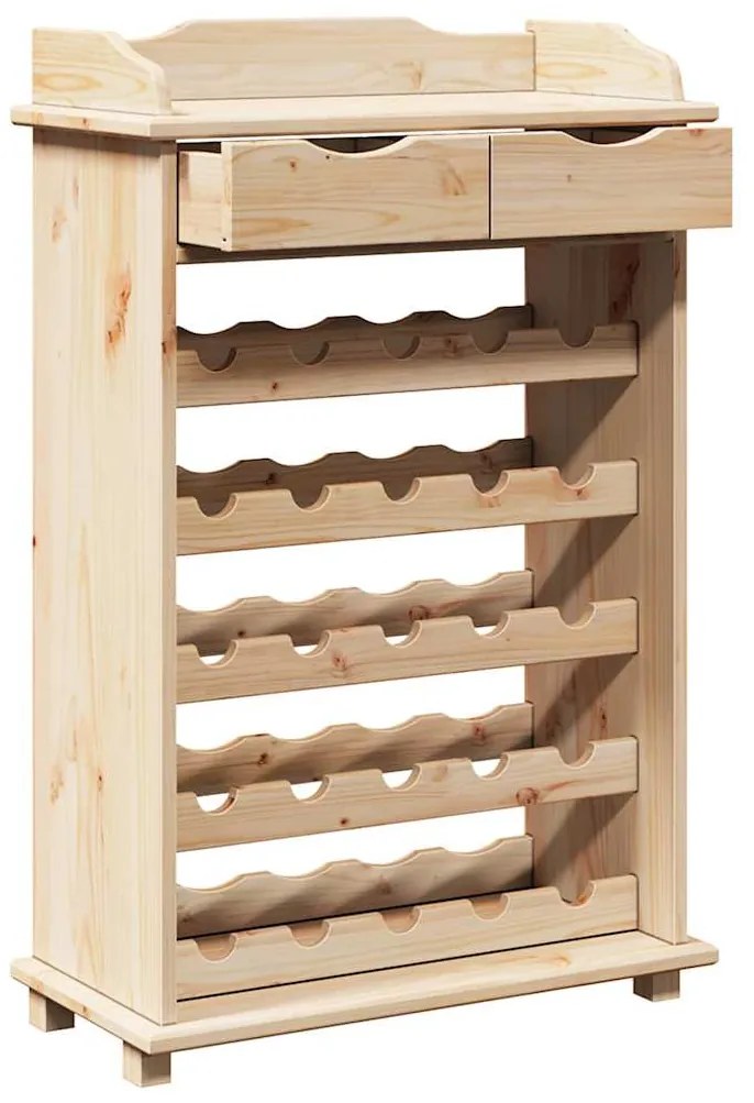 vidaXL Ράφι Κρασιού 90 x 60 x 30 εκ. Μασίφ ξύλο πεύκου