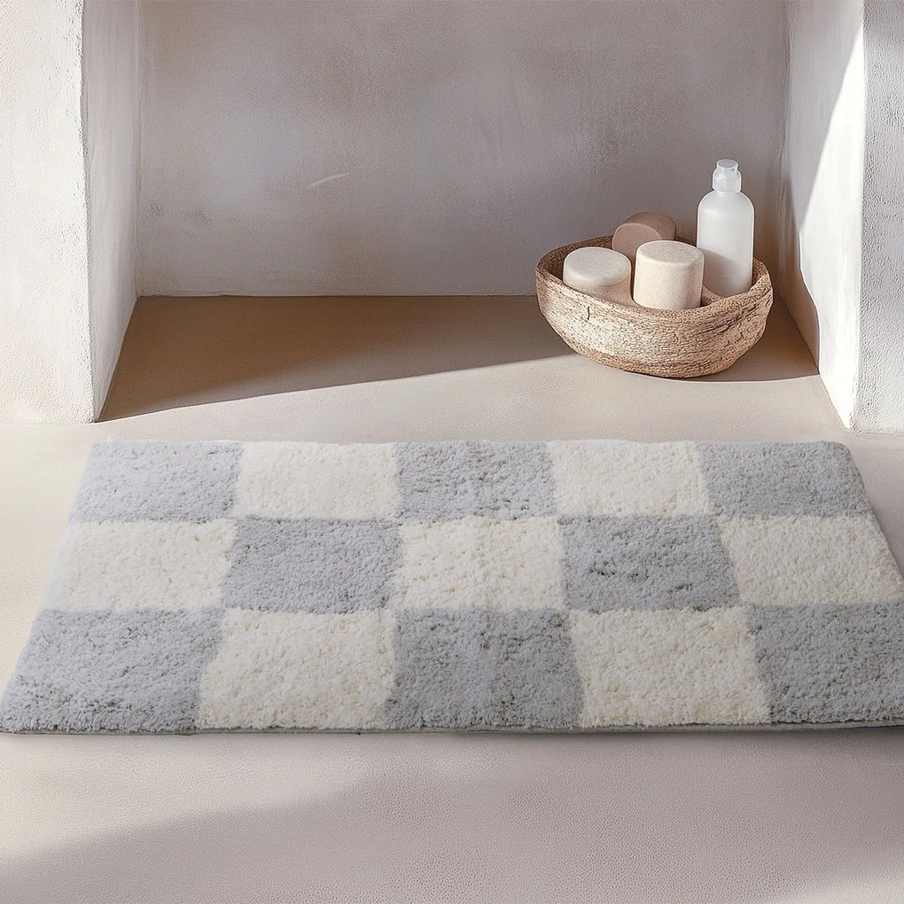 Πατάκι Μπάνιου (50x80) Nef-Nef Homeware Chess Grey