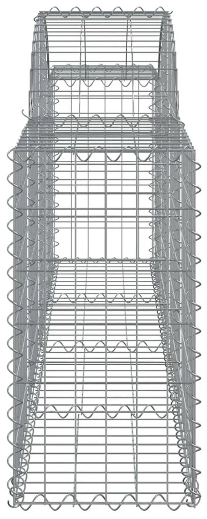 Συρματοκιβώτια Τοξωτά 8 τεμ. 200x30x60/80 εκ. Γαλβαν. Ατσάλι - Ασήμι