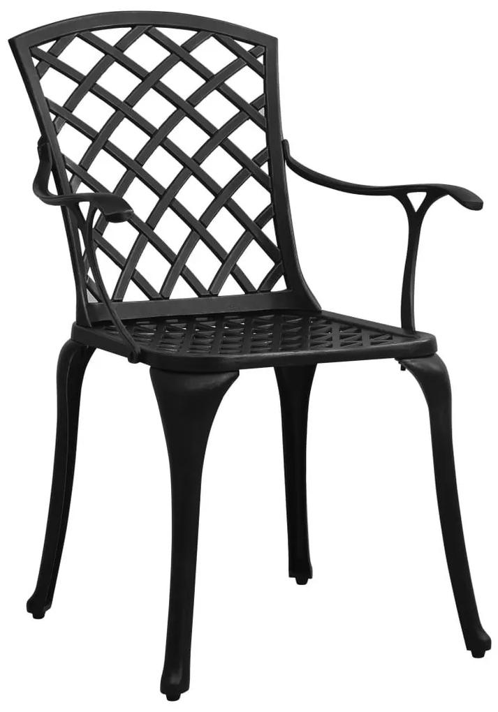 Καρέκλες Κήπου 6 τεμ. Μαύρες από Χυτό Αλουμίνιο - Μαύρο