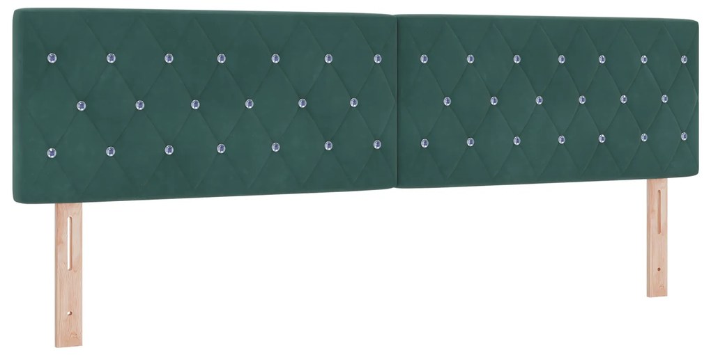 vidaXL Κρεβάτι με Στρώμα Σκούρο Πράσινο 180x200 εκ. Βελούδο