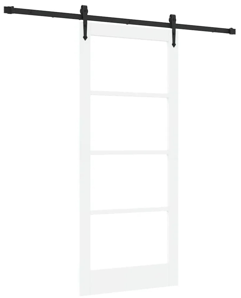 vidaXL Ολισθητή Πόρτα Λευκό 86 x 198.5 cm Ξύλο και μέταλλο