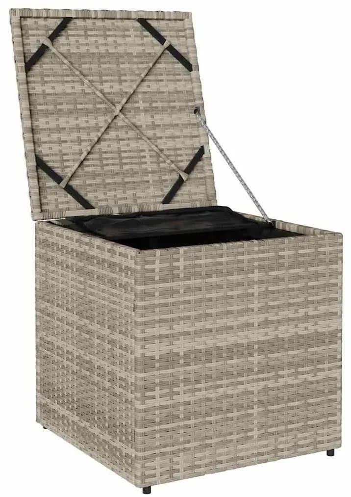 vidaXL Κουτί Μαξιλαριών Ανοιχτό γκρι 50 x 50 x 50 cm συνθετικό ρατάν