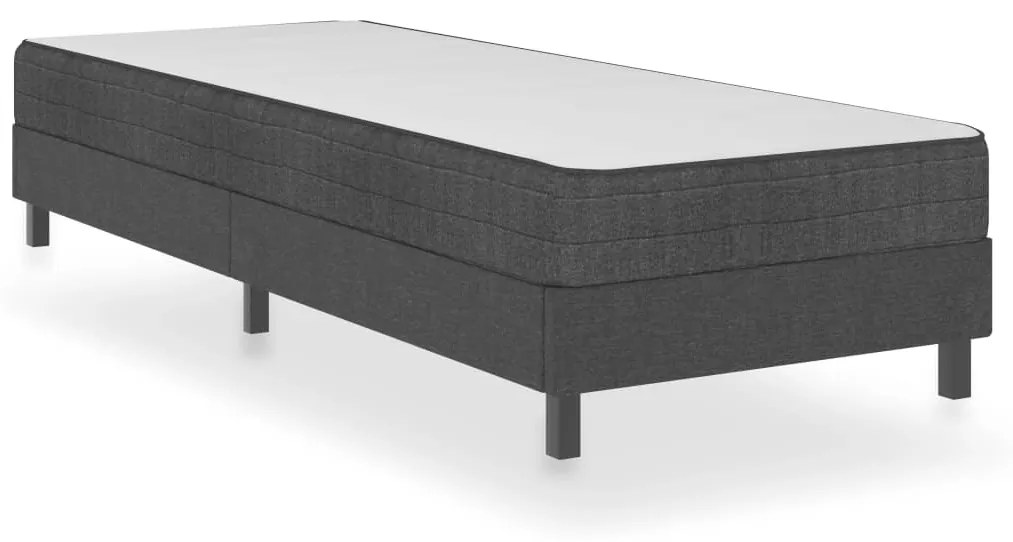 vidaXL Κρεβάτι Boxspring Σκούρο Γκρι 100 x 200 εκ. Υφασμάτινο