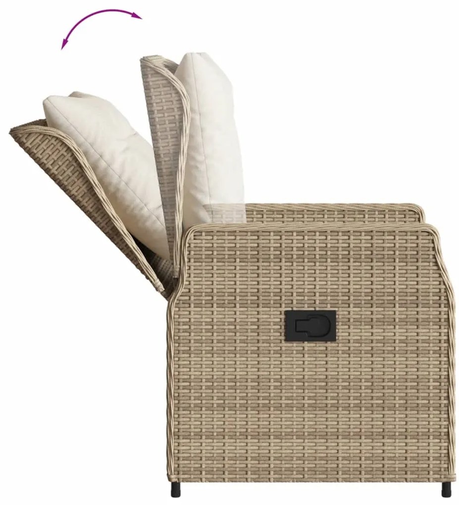 vidaXL Σετ Τραπεζαρίας Κήπου 5 τεμ. Μπεζ Συνθετικό Ρατάν με Μαξιλάρι