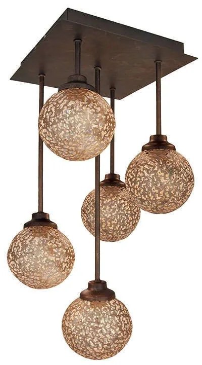 Φωτιστικό Οροφής Sissy 4192600 Gold-Brown Viokef Metal, Glass