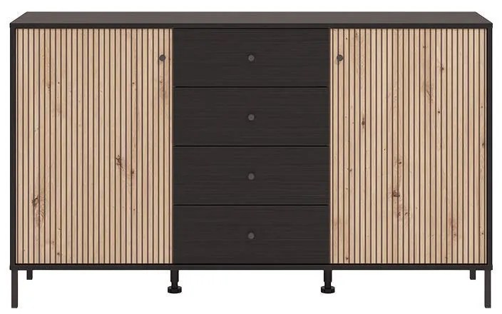 Κομότα - Μπουφές Correze 3K4F Μαύρο Δρύς -Artisan Oak 157x40x93 εκ. 157x40x93 εκ.