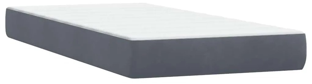 vidaXL Box Spring Κρεβάτι με στρώμα Σκούρο γκρι 100x220 εκ. Βελούδινο