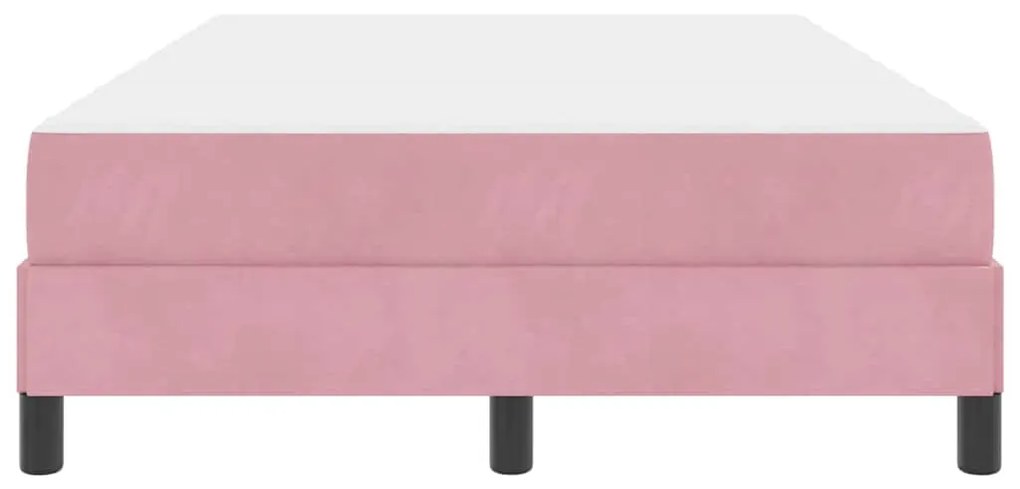 vidaXL Κρεβάτι box spring με στρώμα με στρώμα Ροζ 120 x 190 cm Βελούδο