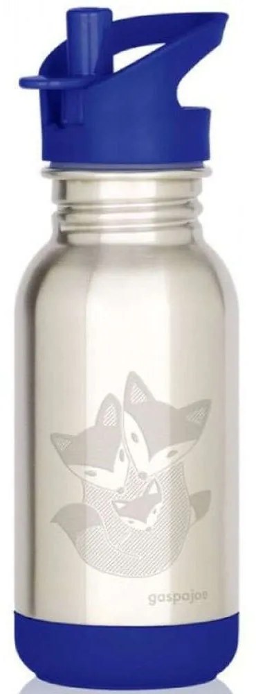 Παγούρι Παιδικό Loopy Foxes GSJL44 6,7x19,5cm 400ml Silver-Blue Gaspajoe Gaspajoe 400ml Steel,Siliecone