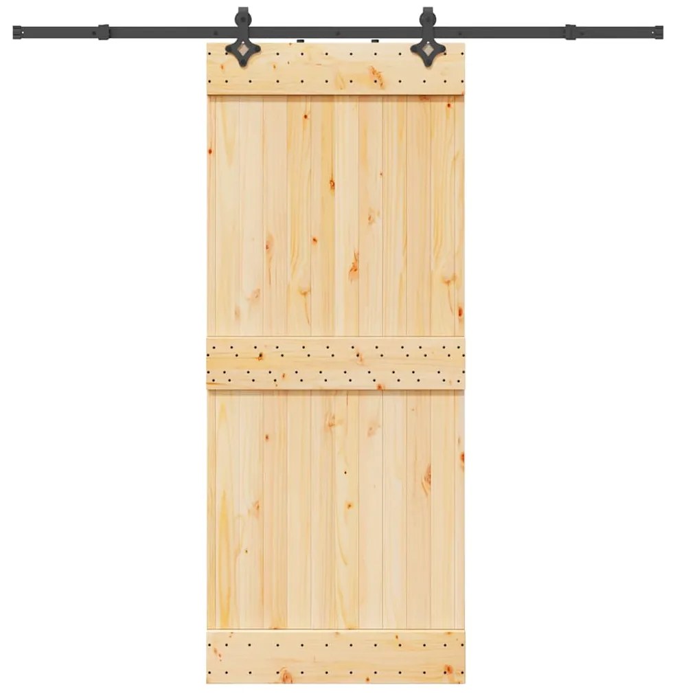 Συρόμενη Μεσόπορτα με Μηχανισμό 85 x 210 εκ. Μασίφ Ξύλο Πεύκου