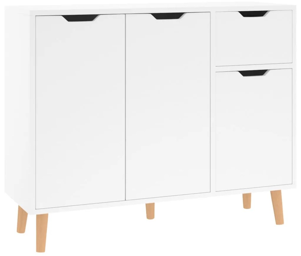vidaXL Μπουφές Γυαλιστερό Λευκό 90x30x72 εκ. από Επεξεργασμένο Ξύλο