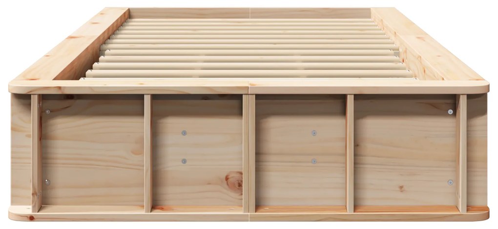 vidaXL Σκελετός Κρεβατιού Καφέ 90 x 200 cm Μασίφ ξύλο πεύκου
