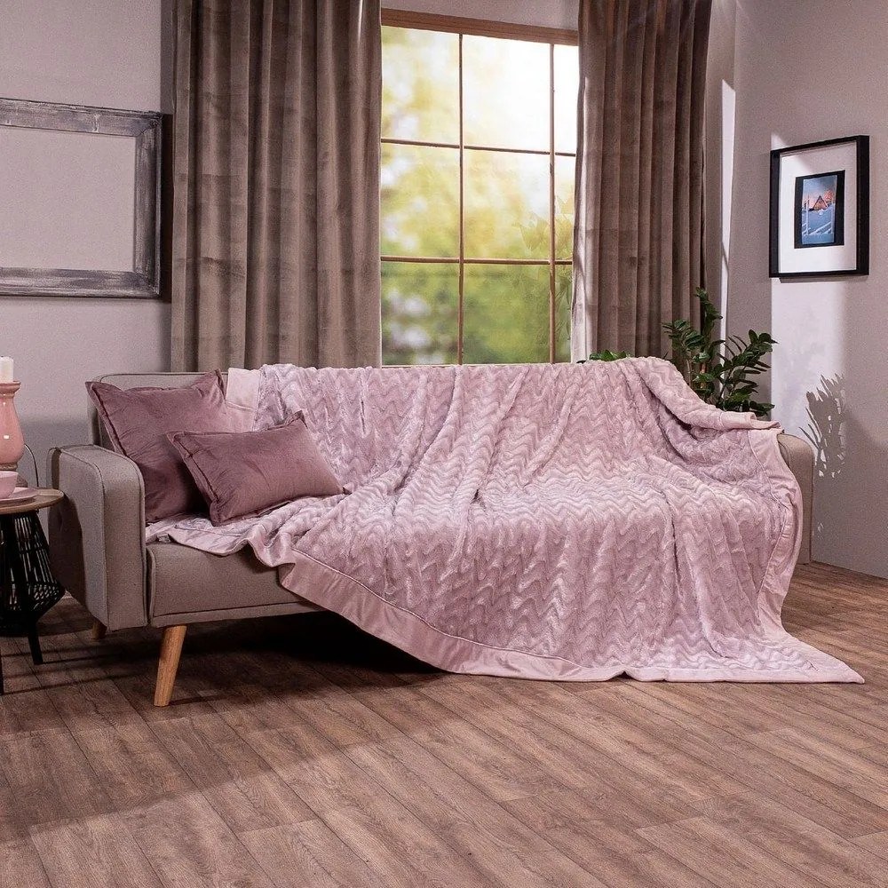 Ριχτάρι Κουβέρτα Stripe 12 Apple Teoran Διθέσιο 160x270cm Πολυέστερ