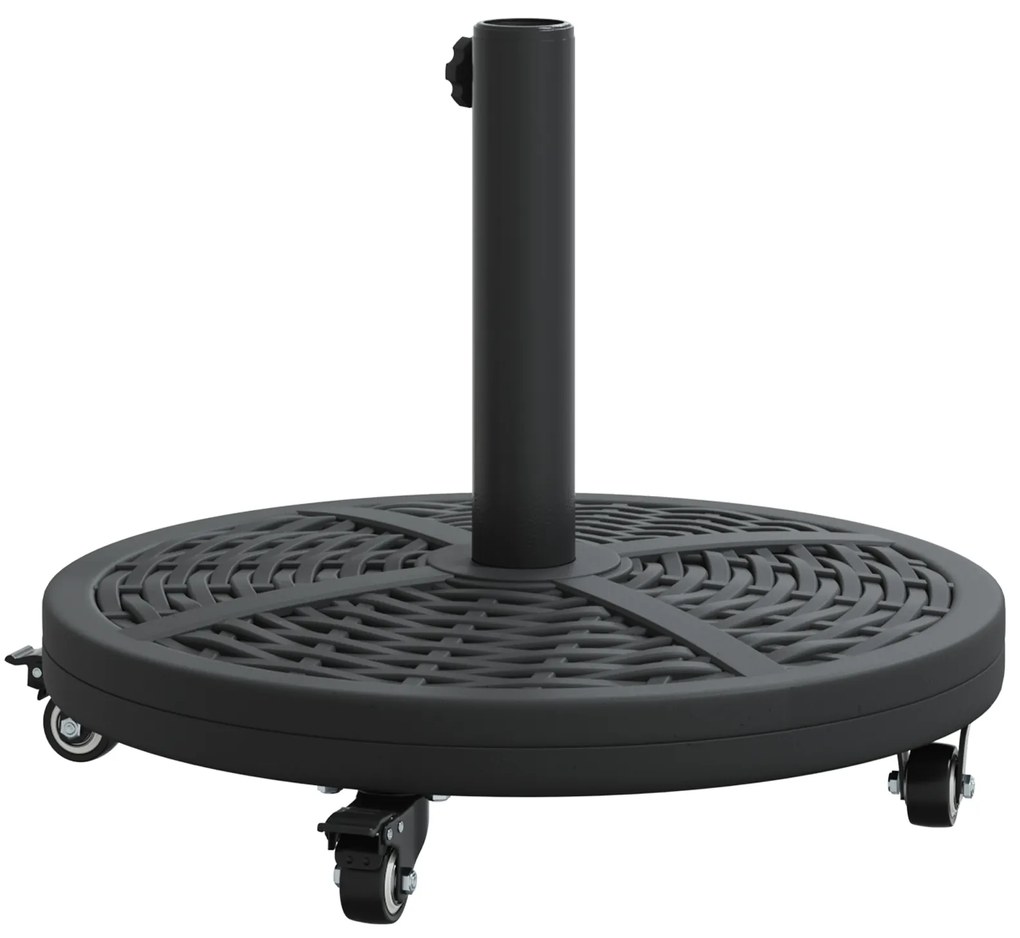vidaXL Βάση ομπρέλας με ρόδες για στέλεχος Ø38-48 mm 13 kg Στρογγυλή