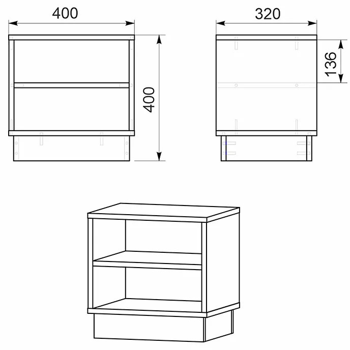 Κομοδίνο Mason pakoworld sonoma-λευκό 40x32x40εκ - 184-000001 - 184-000001