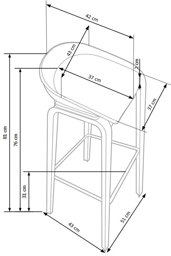 Bar 86 Καρεκλα Λευκο