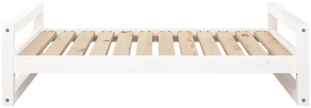 vidaXL Κρεβάτι Σκύλου άσπρο 105,5x75,5x28 εκ. από Μασίφ Ξύλο Πεύκου