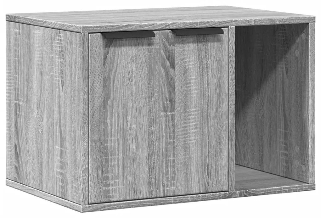 Τουαλέτα Γάτας Περίφραξη Γκρι Sonoma 60x40x40εκ Επεξεργασμ Ξύλο - Γκρι