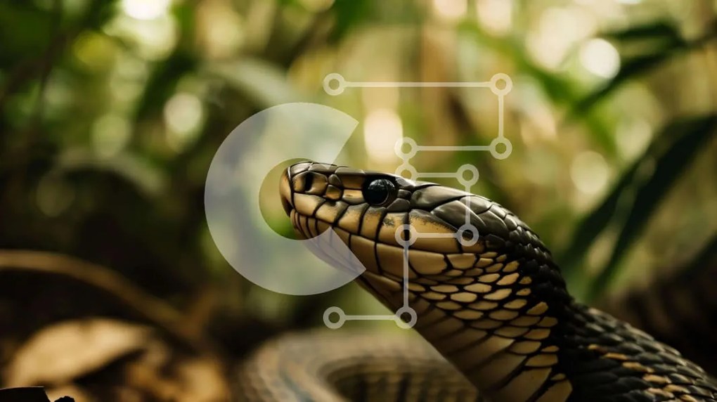 Σετ των 2 Intra Συλλεκτικό Ξύλινο Παζλ Plywood 4mm - Μαύρο και καφέ φίδι στην πράσινη βλάστηση Σε Ξύλινο Κουτί - Διαστάσεις: 10x10 cm – 25 κομμάτια