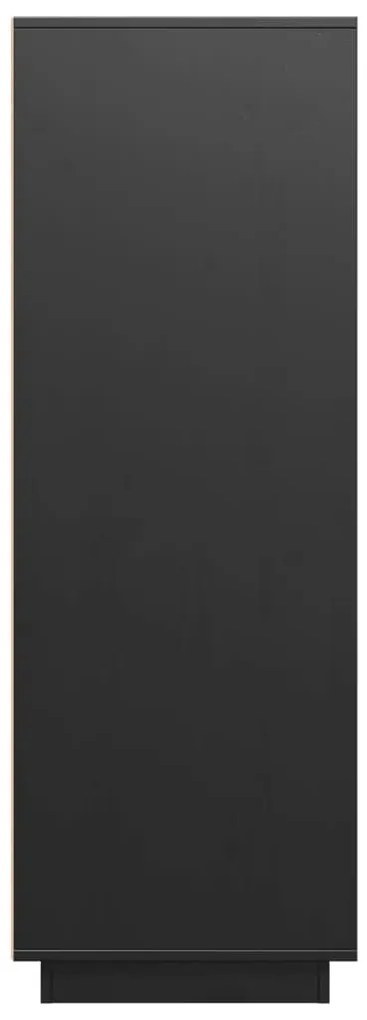 vidaXL Ντουλάπι Ψηλό Μαύρο 60x40x116,5 εκ. από Μασίφ Ξύλο Πεύκου