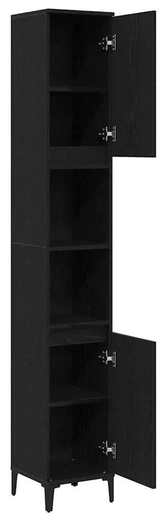 vidaXL Ντουλάπι Μπάνιου Μαύρη δρυς 30 x 30 x 190 εκ Επεξεργασμένο ξύλο