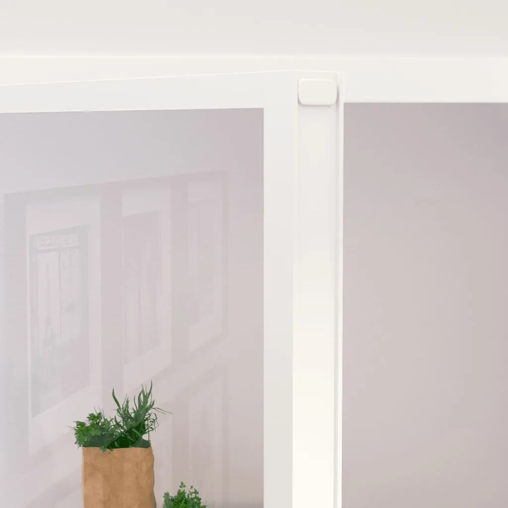 vidaXL Εσωτερική Πόρτα Λευκή 76x201,5 εκ. Ψημένο Γυαλί&Λεπτό Αλουμίνιο
