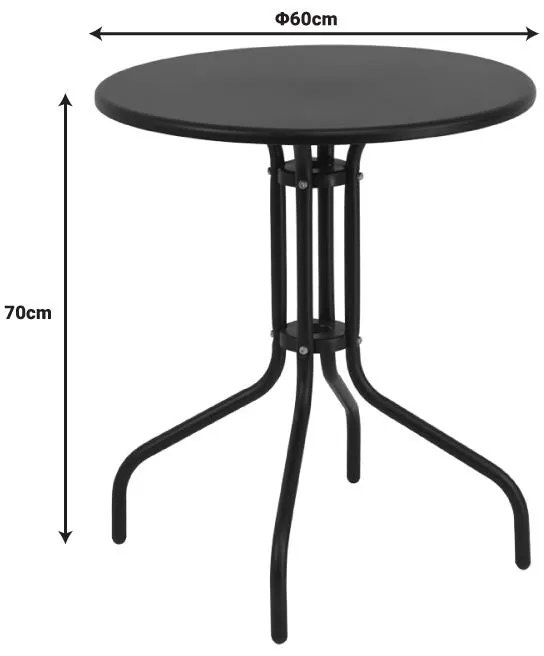 Τραπέζι Vergo καφέ μέταλλο Φ60x70εκ 60x60x70 εκ.