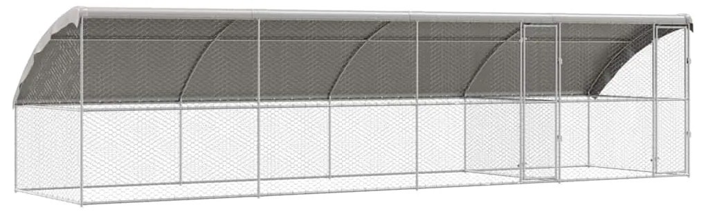 vidaXL Κλουβί Σκύλου με αποθήκευση 4 pcs Ασημί 8 x 2 x 2 m Ατσάλι